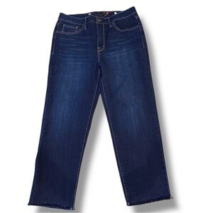 NWT Seven7 Size 10 Tower Straight Crop Stretch Raw Hem Jeans
